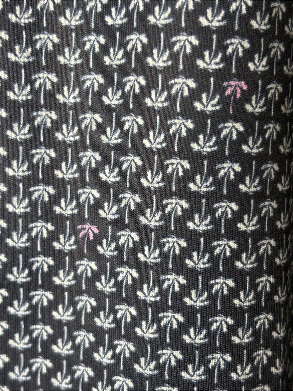NWOT Greg Norman Navy Palm Tree Micro-Pattern Short Sleeve Zip Polo Golf Shirt - Picture 4 of 5